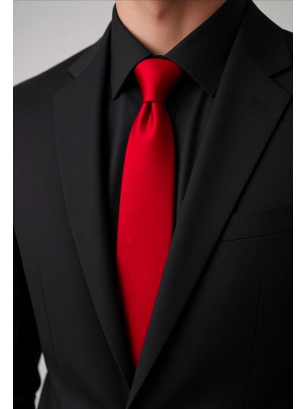 John Ashford Red Silk Tie With Subtle Planetary Pattern